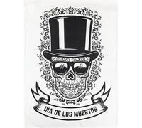 Half a Donkey Day of the Dead (Dia De Los Muertos) large cotton tea towel