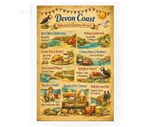 Half a Donkey Devon Coast Cotton Tea Towel - Glorious Devon Seaside & Countryside