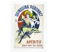 Half a Donkey Dubonnet - Retro Style Poster Large Cotton Tea Towel