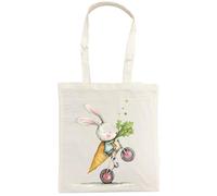 Half a Donkey Easter Bunny Cotton Tote Bag, 100% Cotton Canvas, 38 x 43 cm, Unisex