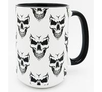 Half a Donkey Extra Large Skull Mug with Black Inner and Handle, Ceramic, 450ml (15.8oz)