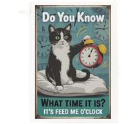 Half a Donkey Funny Cat Tea Towel, 100% Cotton, White, 65 x 47 cm, with Hanging Loop, Printed