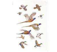 Half a Donkey Game Birds in Flight Tea Towel, 100% Cotton, White, Rectangular, 47x65cm, Pheasant and Duck Design