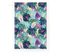 Half a Donkey Glorious Greens Cotton Tea Towel with Hanging Loop, 65 x 47cm