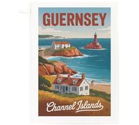Half a Donkey Guernsey, Channel Islands Tea Towel - 100% Cotton, White, 65 x 47 cm