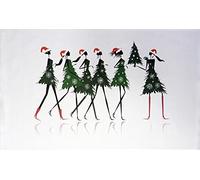 Half a Donkey Here Come the Girls Festive Christmas Tree Design Large Christmas Tea Towel