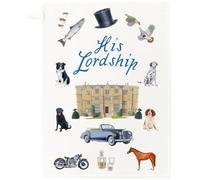 Half a Donkey His Lordship Tea Towel, 100% Cotton, White, 65 x 47 cm, Printed Country Life Kitchen Towel, Made in the UK
