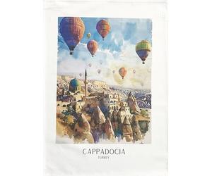 Half a Donkey Hot Air Balloons over Cappadocia Turkey large cotton tea towel