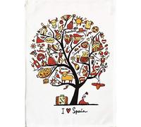 Half a Donkey I Love Spain Tree - Large Cotton Tea Towel