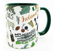 Half a Donkey Iconic Ireland Ceramic Mug with Glazed Green Handle and Inner 310ml (11oz)
