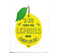 Half a Donkey If Life Gives You Lemons,Make Lemon Cupcakes - Large Cotton Tea Towel
