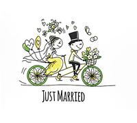 Half a Donkey Just Married Large Cotton Tea Towel