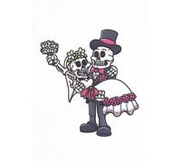 Half a Donkey Just Married - Mr and Mrs Goth Large Cotton Tea Towel