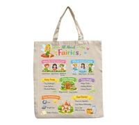 Half a Donkey Kids Fairy Cotton Tote Bag, Printed on Both Sides, Lightweight, 38 x 42 cm