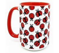 Half a Donkey Large Ladybird Ceramic Mug with Red Glazed Handle and Inner 450ml (15.8oz)