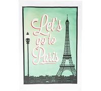 Half a Donkey Let's go to Paris - Vintage Style Large Cotton Tea Towel