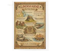 Half a Donkey Lindisfarne Holy Island Large Cotton Tea Towel