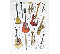 Half a Donkey Musical Instruments Collection Large Cotton Tea Towel