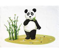 Half a Donkey Panda and the Bamboo - Large Cotton Tea Towel