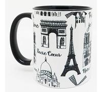 Half a Donkey Paris Je T'Aime Mug with Black Glazed Handle and Inner