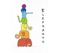 Half a Donkey Stack of Elephants Large Cotton Tea Towel