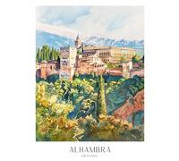 Half a Donkey The Alhambra Granada large cotton tea towel