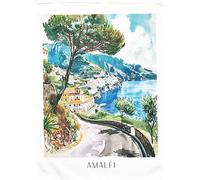 Half a Donkey The Amalfi Coast large cotton tea towel