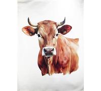 Half a Donkey The Big Brown Cow Face large cotton tea towel