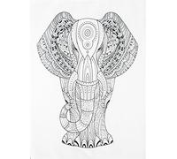 Half a Donkey The Big Zentangle Elephant - Large Cotton Tea Towel