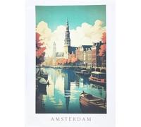 Half a Donkey The Canals of Amsterdam large cotton tea towel