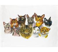 Half a Donkey The Cat Portraits large cotton tea towel