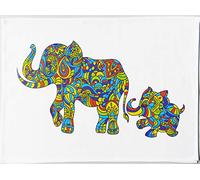 Half a Donkey The Colourful Elephant Family - Large Cotton Tea Towel