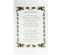 Half a Donkey "The Holly and The Ivy Cotton Christmas Tea Towel, 48 cm Width x 79 cm Height