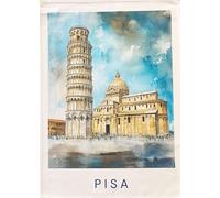 Half a Donkey The Leaning Tower of Pisa large cotton tea towel
