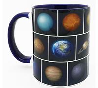 Half a Donkey The Solar System Mug with Glazed Blue Handle and Inner from