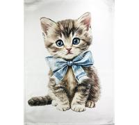Half a Donkey The Tabby Kitten large cotton tea towel