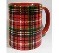 Half a Donkey Traditional Red Scottish Tartan Ceramic Mug with Glazed Red Handle and Inner 310ml (11oz)