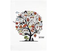Half a Donkey Tree of Japan Large Cotton Tea Towel