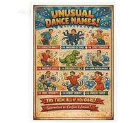 Half a Donkey Unusual Dance Names Cotton Tea Towel - Funny Illustrated Kitchen Towel