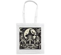 Half a Donkey Witch Circle Tote Bag - Gothic Witches Under Moon Ritual Design