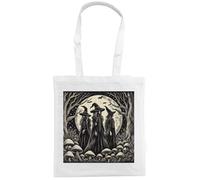Half a Donkey Witch Trio Moonlit Forest Tote Bag - Gothic Witchcraft Design