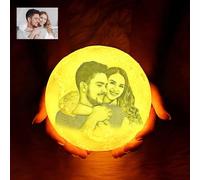 half-acre square pond Custom 3D Moon Lamp with Photo,Personalized Moon Lamp with Text,16 Colors Rechargeable Moon Night Light for Mom, Dad, Husband and Wife