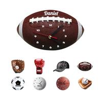 half-acre square pond Custom Wall Clock with Name, Personalized Rugby Wall Clock, DIY Name/Text Decorative Clocks for Bedroom Living Room, Gift for Rugby Lover