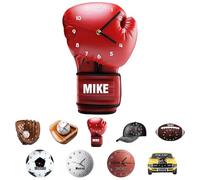 half-acre square pond Gifts for Men,Personalized Name Wall Clock, Boxing Glove Silent Clock,Bedroom Living Room Home Decor with Customizable Text