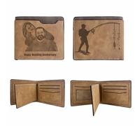 half-acre square pond Men's Custom Wallets, Personalized Engraved Photo Wallets, Customizable Photos and Text, Birthday Gifts for Father, Boyfriend, Husband
