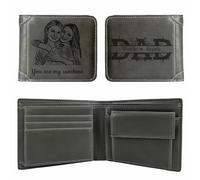 half-acre square pond Men's Custom Wallets, Personalized Engraved Photo Wallets, Customizable Photos and Text, Birthday Gifts for Father, Boyfriend, Husband