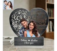 half-acre square pond Personalized Cartoon Portrait Acrylic Desk Ornament, Custom 2D Cartoon-Style Photos, Couple's Acrylic Heart-Shaped Ornament, Anniversary Valentine's Day Gifts