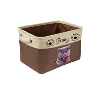half-acre square pond Personalized Pet Toy Storage Box, Customizable Cat and Dog Names and Photos, Foldable Pet Storage Box with Handle, Suitable for Toys, Clothing, Blankets