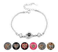 half-acre square pond Personalized Picture Bracelets,Custom Photo Projection Bracelet with Gift Box for Lovers,Photo Bracelet for Women,Men,Couple