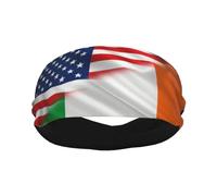 Half America Half Irish Flag Unisex Hairband Quick-Dry Head Bands Lightweight Sweat Bands For Workout Running Fitness